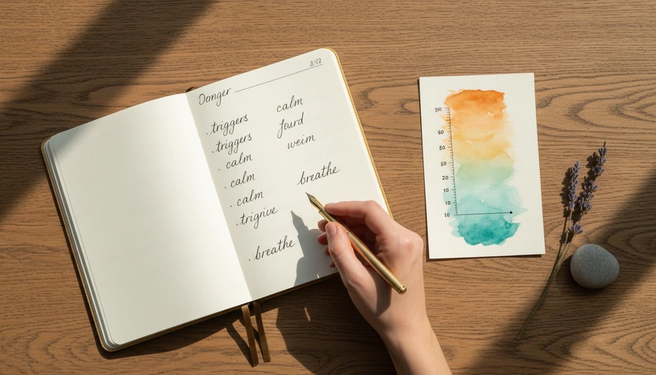 Anger management worksheets with triggers diary and calm-down strategies