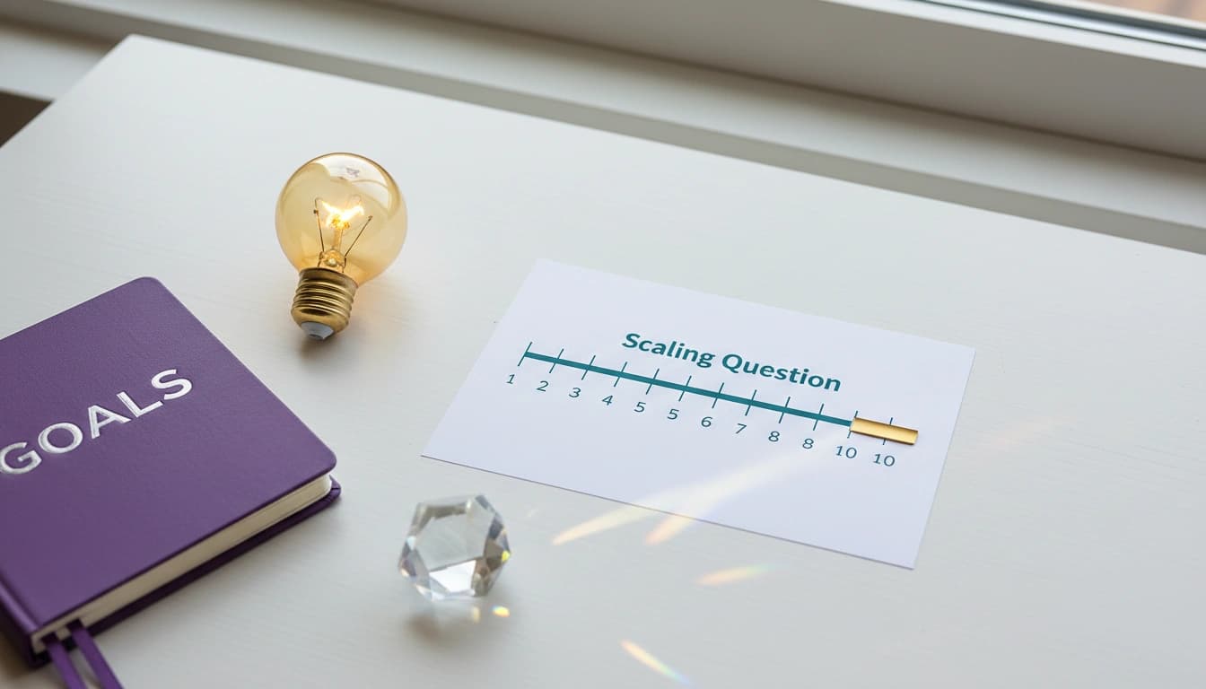 SFBT worksheets with scaling questions and miracle question exercises